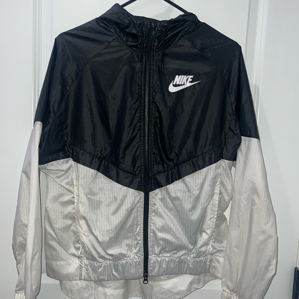 Nike Black and White Windbreaker Jacket